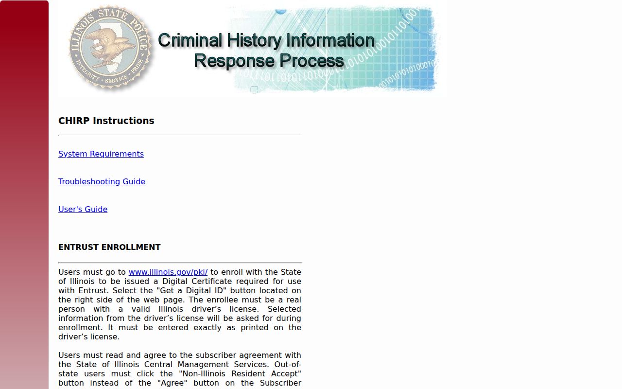 Henderson County arrest history CHIRP authentication screen