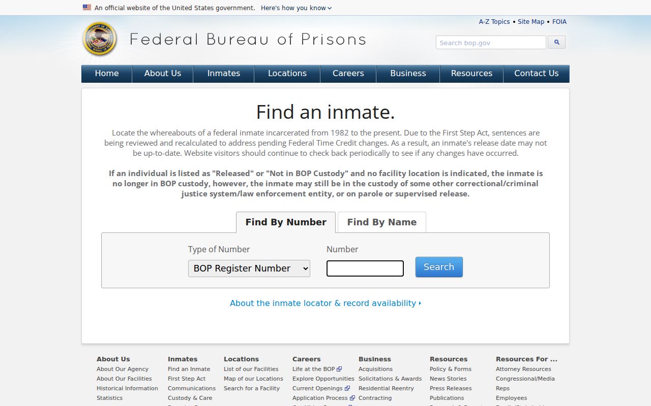 Henderson County arrest history federal BOP inmate search form